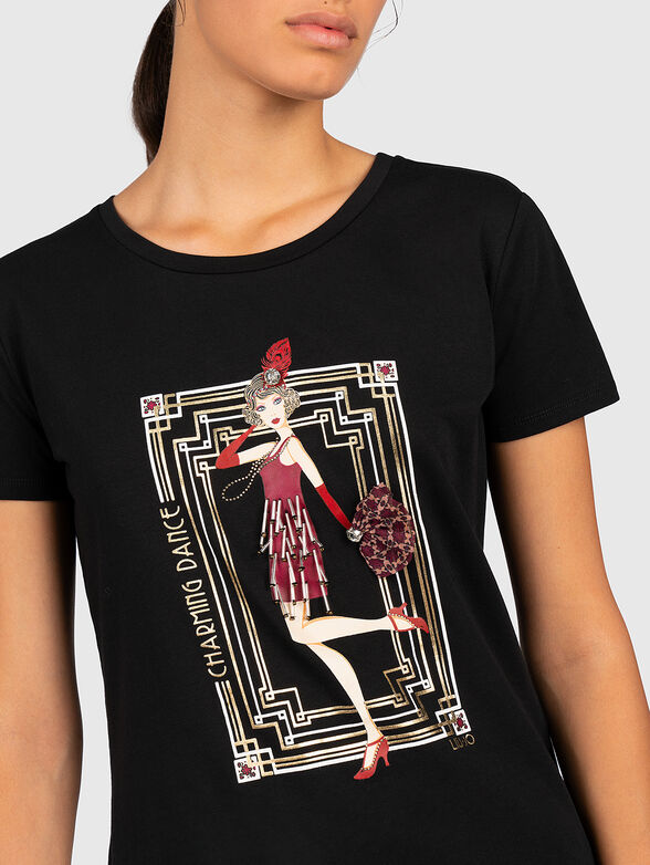 Black t-shirt with applications - 3