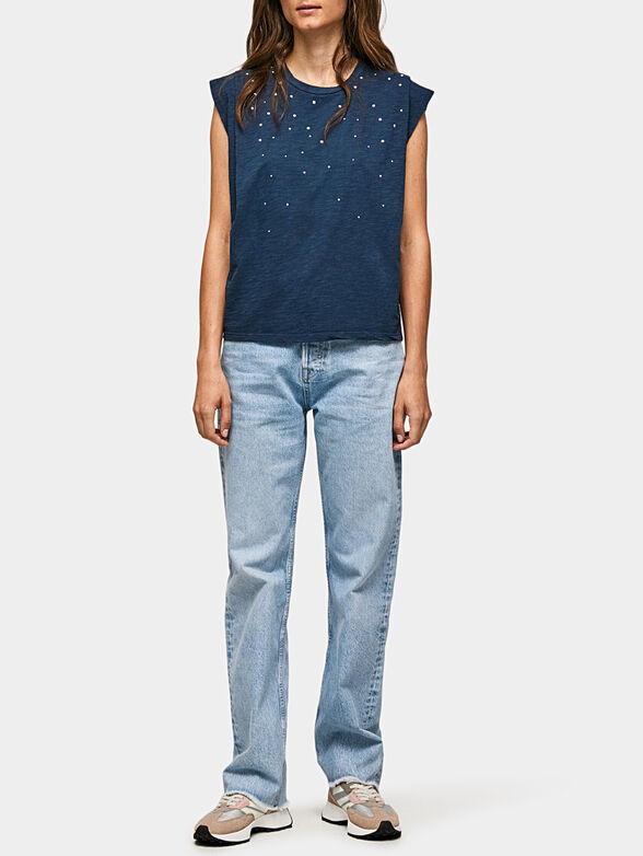 Blue top MORGANA with glittering appliqués - 2