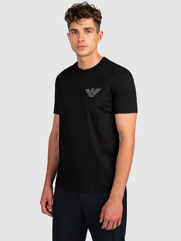Black t-shirt with logo detail - 1