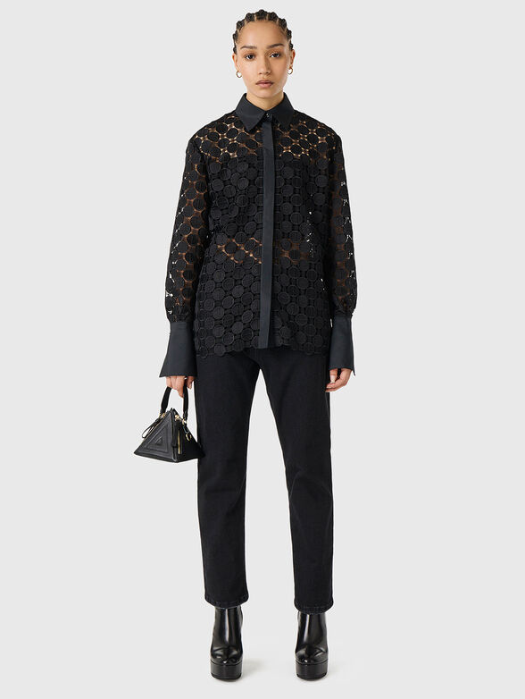 Macrame shirt in black color - 2