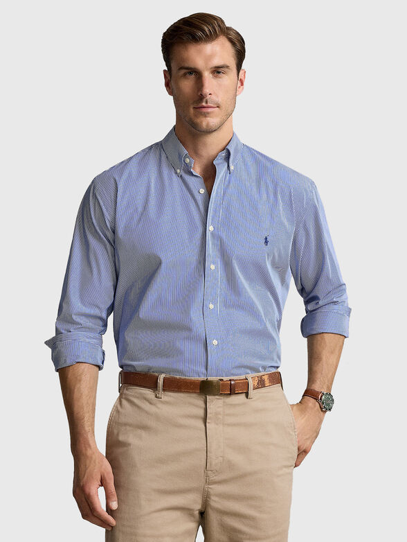 Cotton shirt with logo embroidery - 1