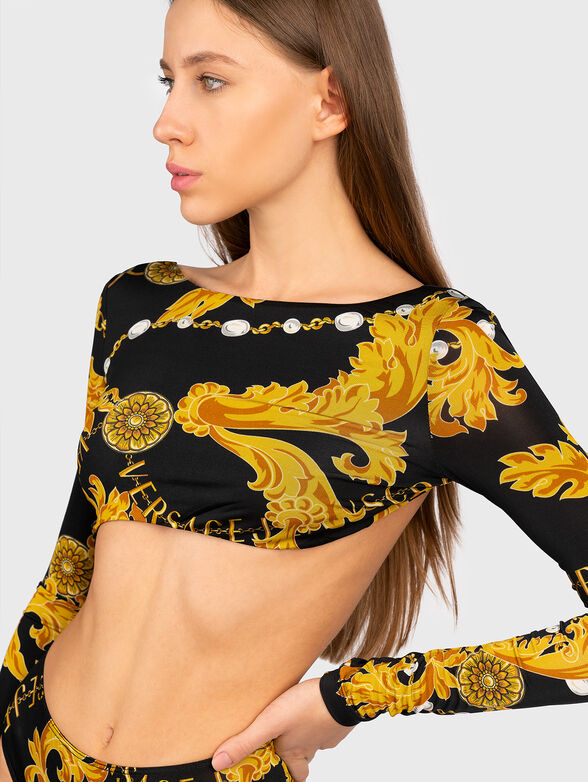 Bodysuit with cut-out details and baroque print  - 6