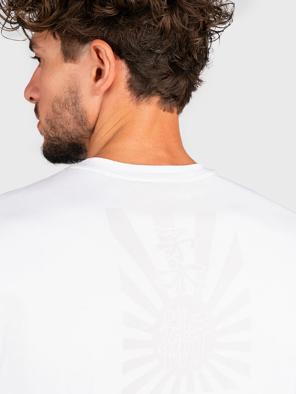 TS153 white cotton blend T-shirt with print - 3