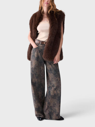 Boyfriend trousers with glitter print - 5