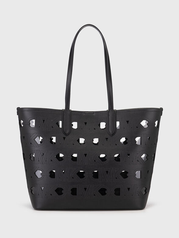 Perforated shopper bag in black  - 1