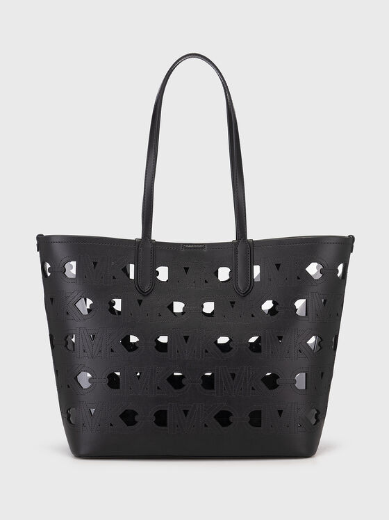 Perforated shopper bag in black  - 1