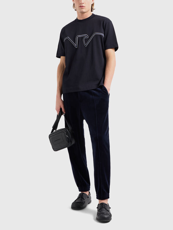 Black T-shirt with logo embroidery - 2