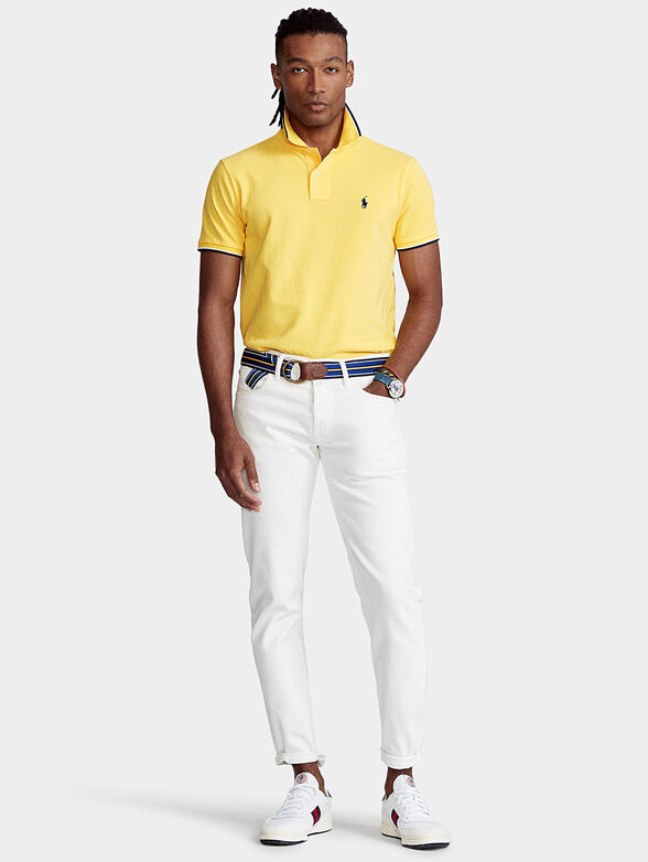 Cotton polo-shirt in yellow color - 4
