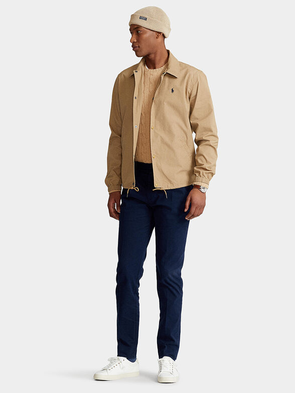 Cotton jacket with embroidered logo - 4