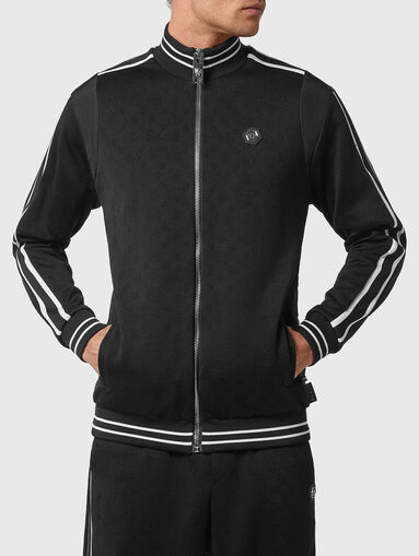 Tracksuit in black with contrasting stripes - 3