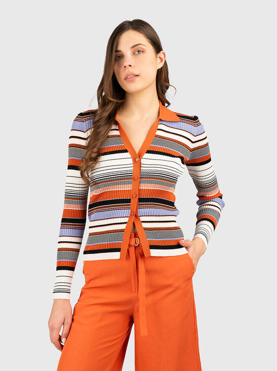 Cardigan with classic collar and buttons - 1