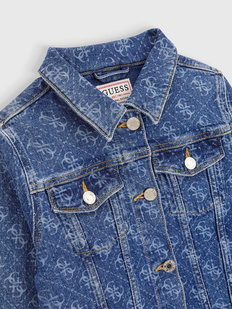 Denim jacket with monogram 4G logo print - 3