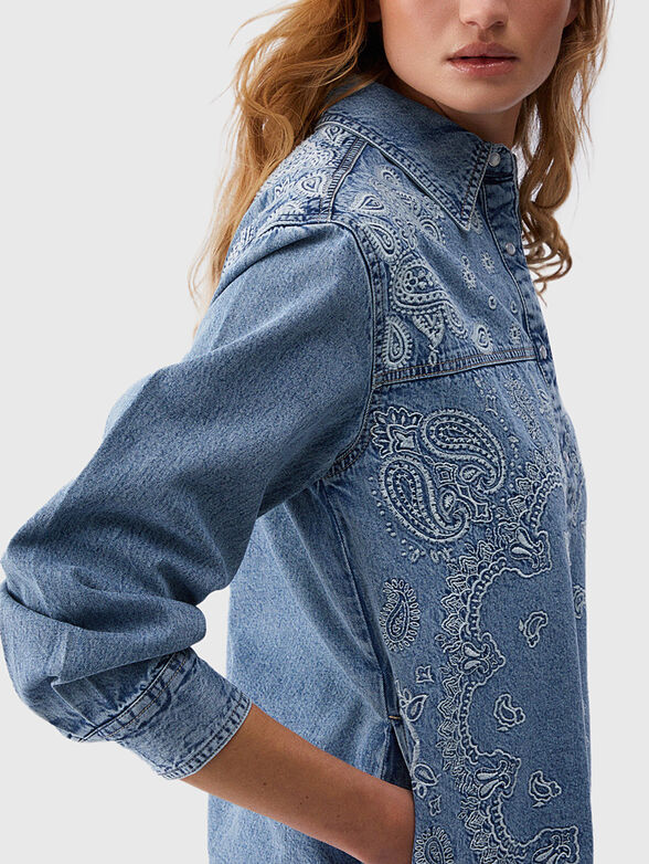 Denim shirt with embroidery - 4