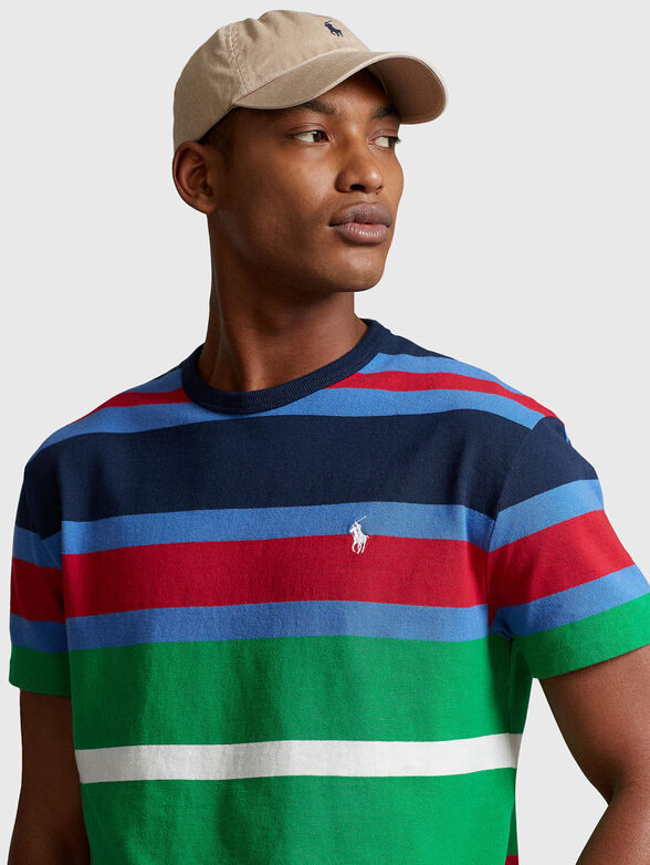 T-shirt with striped multicolour print - 4