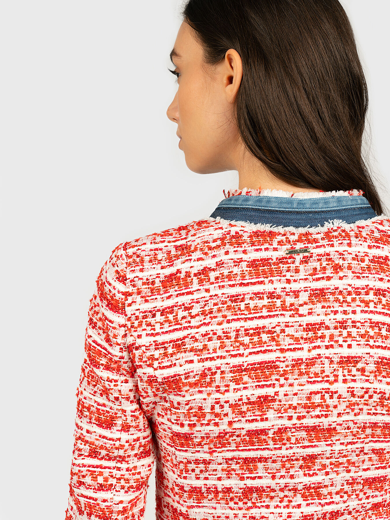 Boucle jacket with denim details brand LIU JO