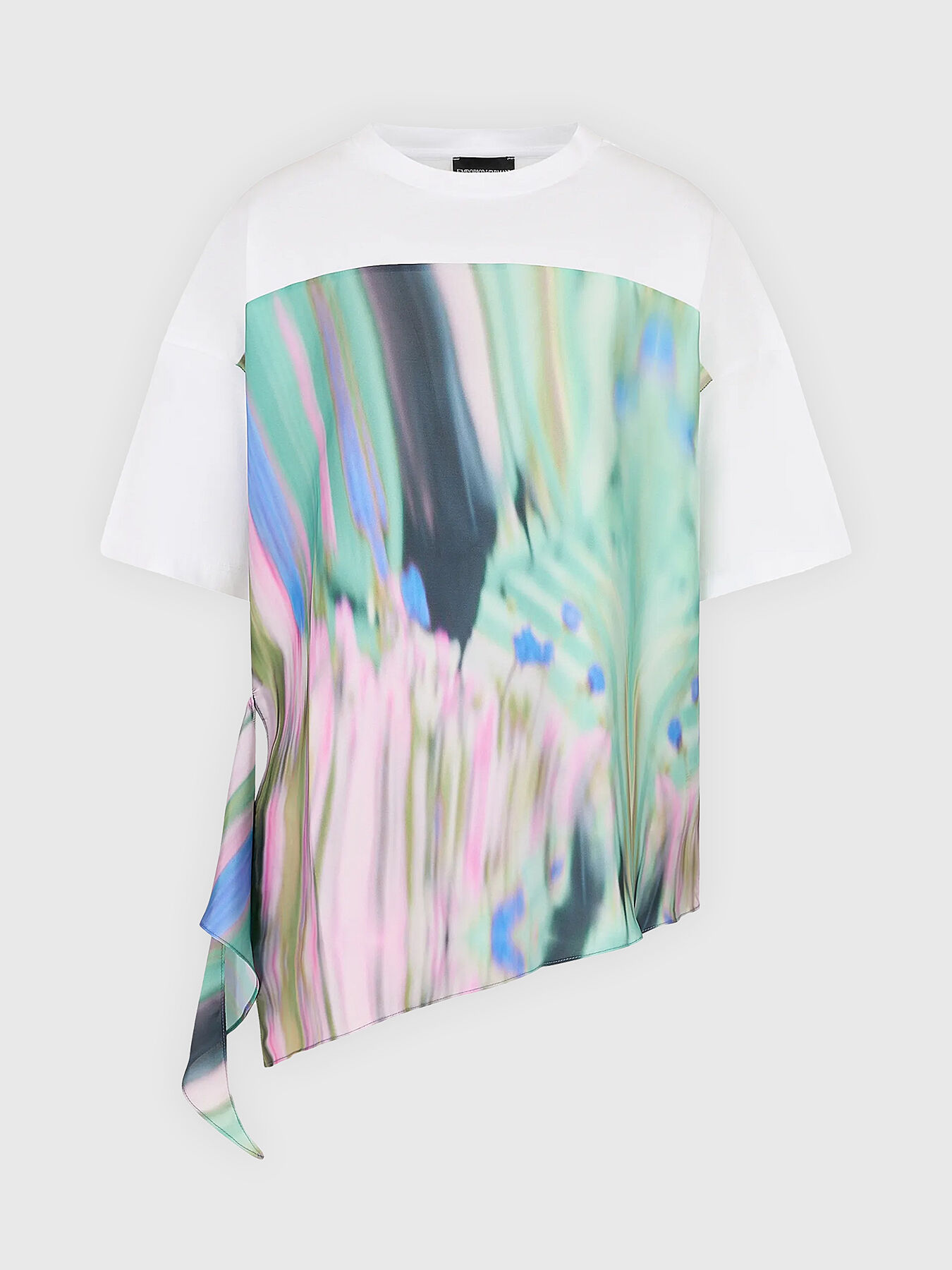 【内祝い】 with T-shirt asymmetric ARMANI EMPORIO brand print and hem トップス