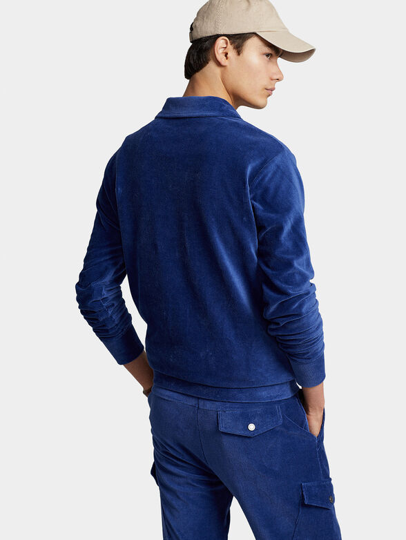 Velvet jeans sweatshirt with logo embroidery - 3