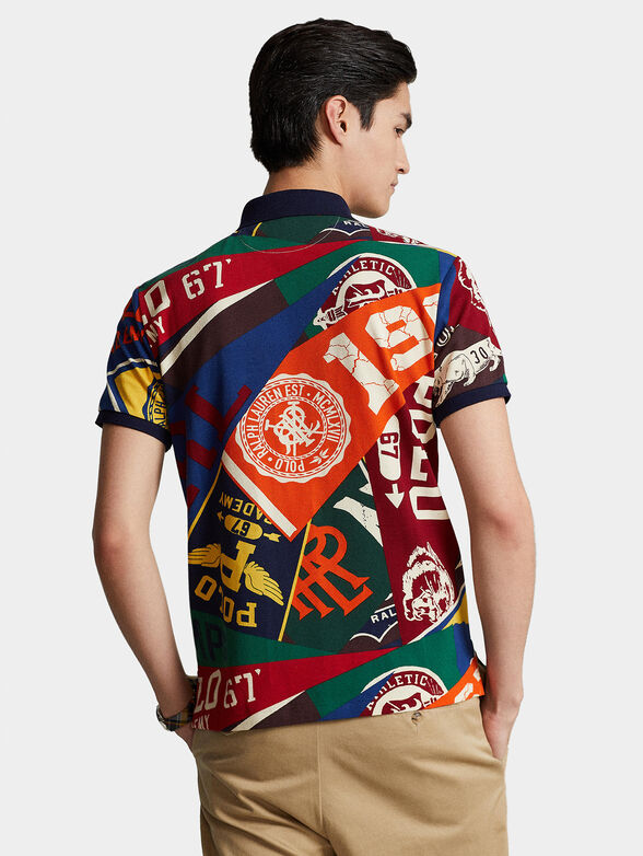 Cotton Polo-shirt with multicolour print - 3