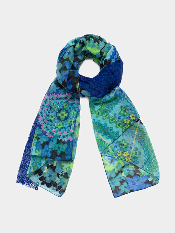 GALACTIC Scarf with embroidered lace - 1