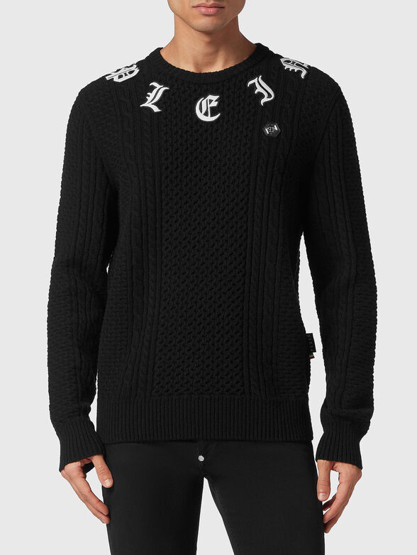 Black sweater in wool and cashmere - 1