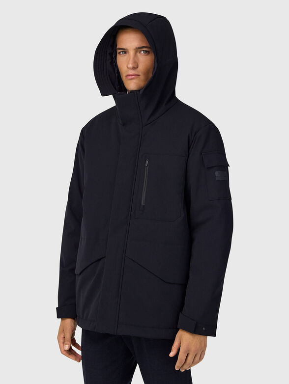 Jacket with hood and logo detail  - 1