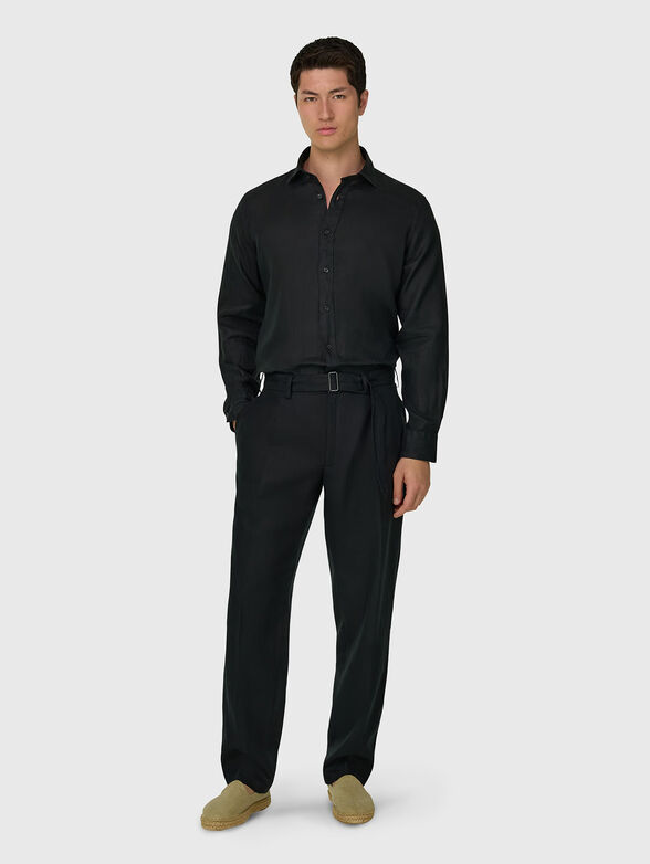 Black linen shirt - 2