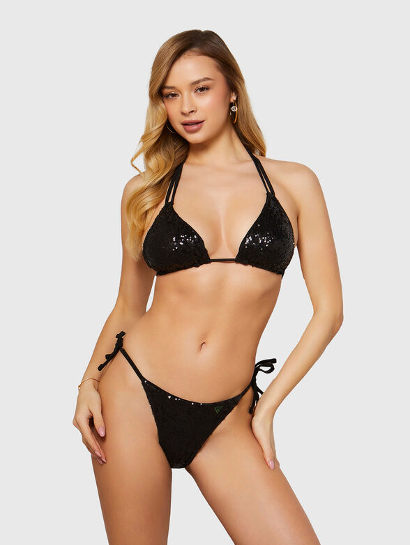 Black bikini top with sequins - 2