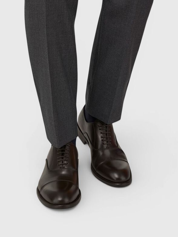 Dark brown leather Oxford shoes - 2
