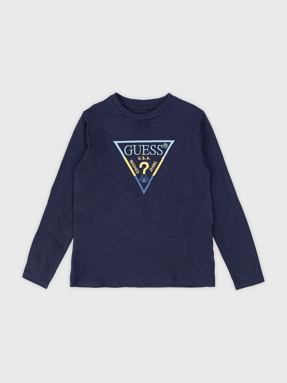 Black blouse with triangular logo - 1