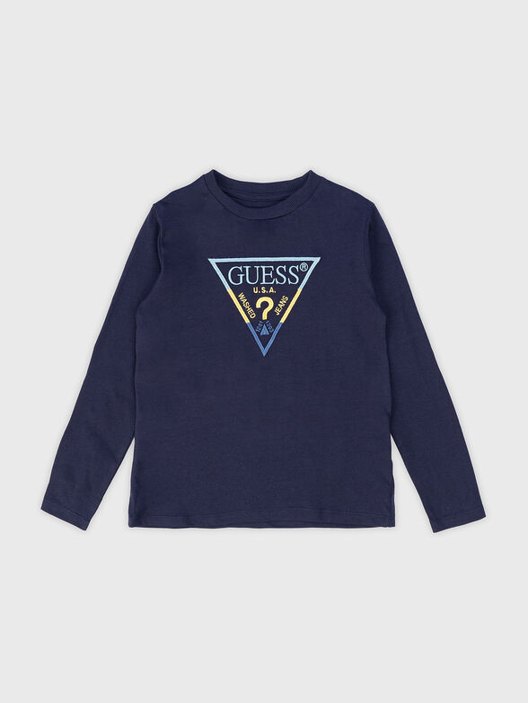 Black blouse with triangular logo - 1