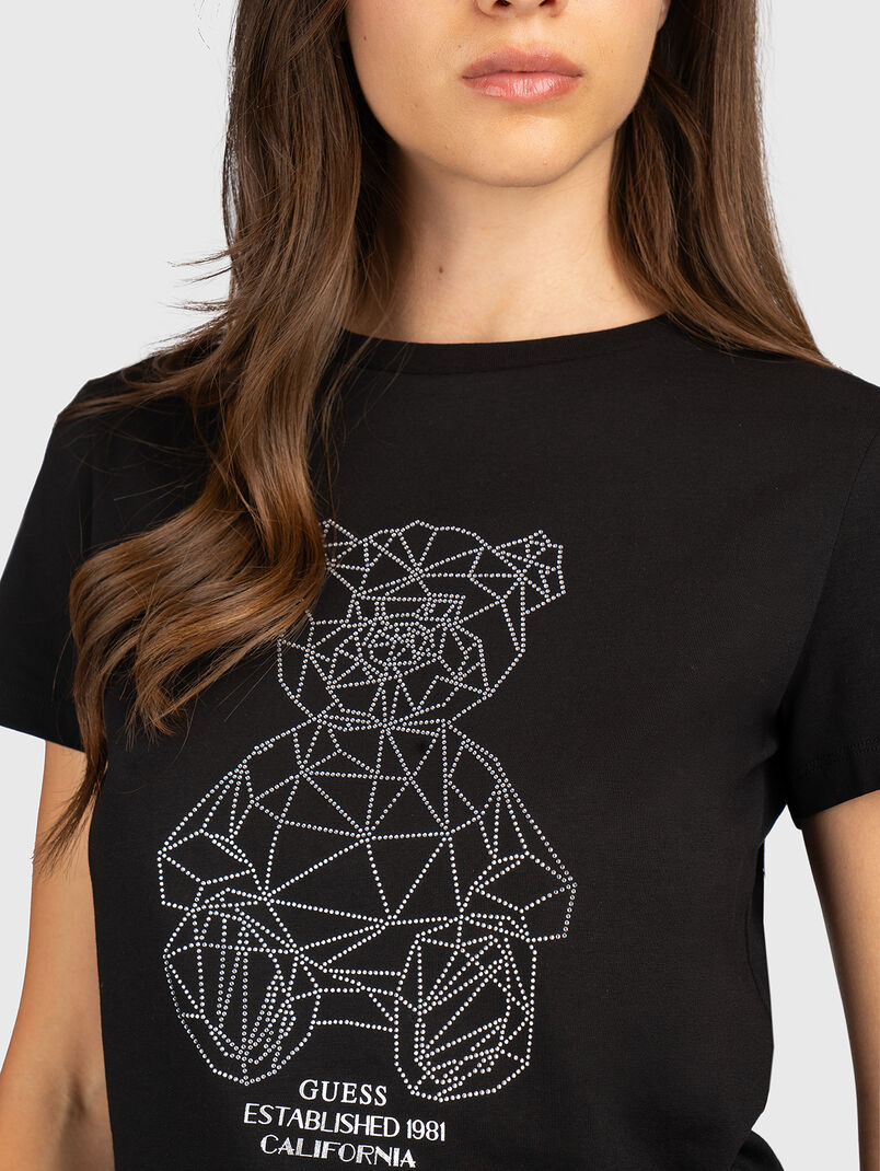 Black T-shirt made of a cotton blend - 3