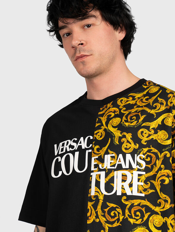 Cotton T-shirt with baroque print - 4