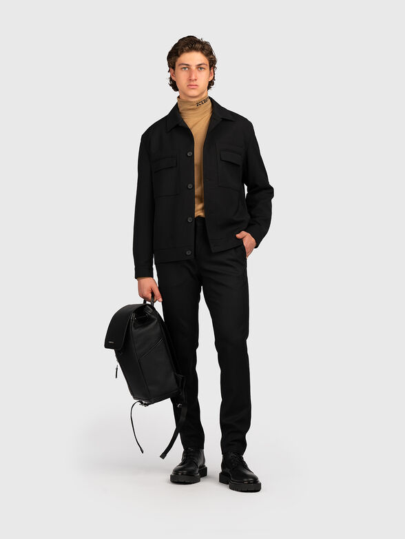 Black wool blend trousers - 4