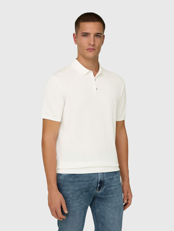 White cotton polo shirt - 1
