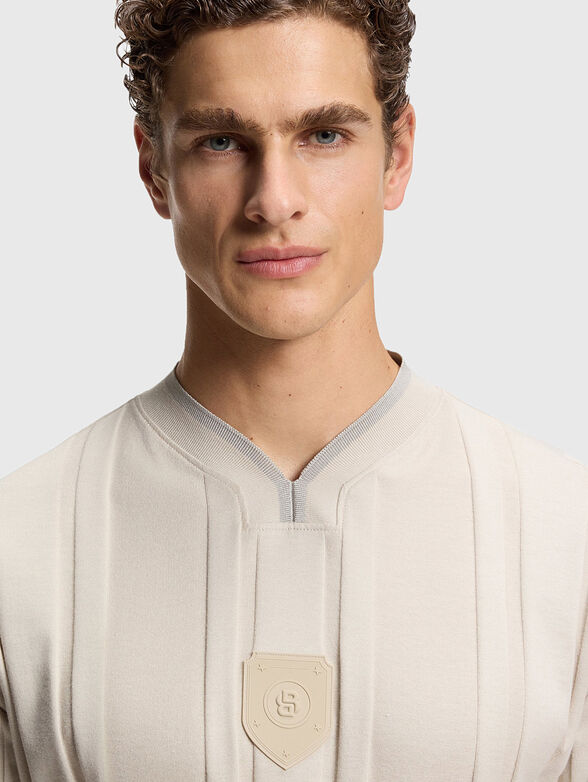 Textured stripe T-shirt in cotton - 4