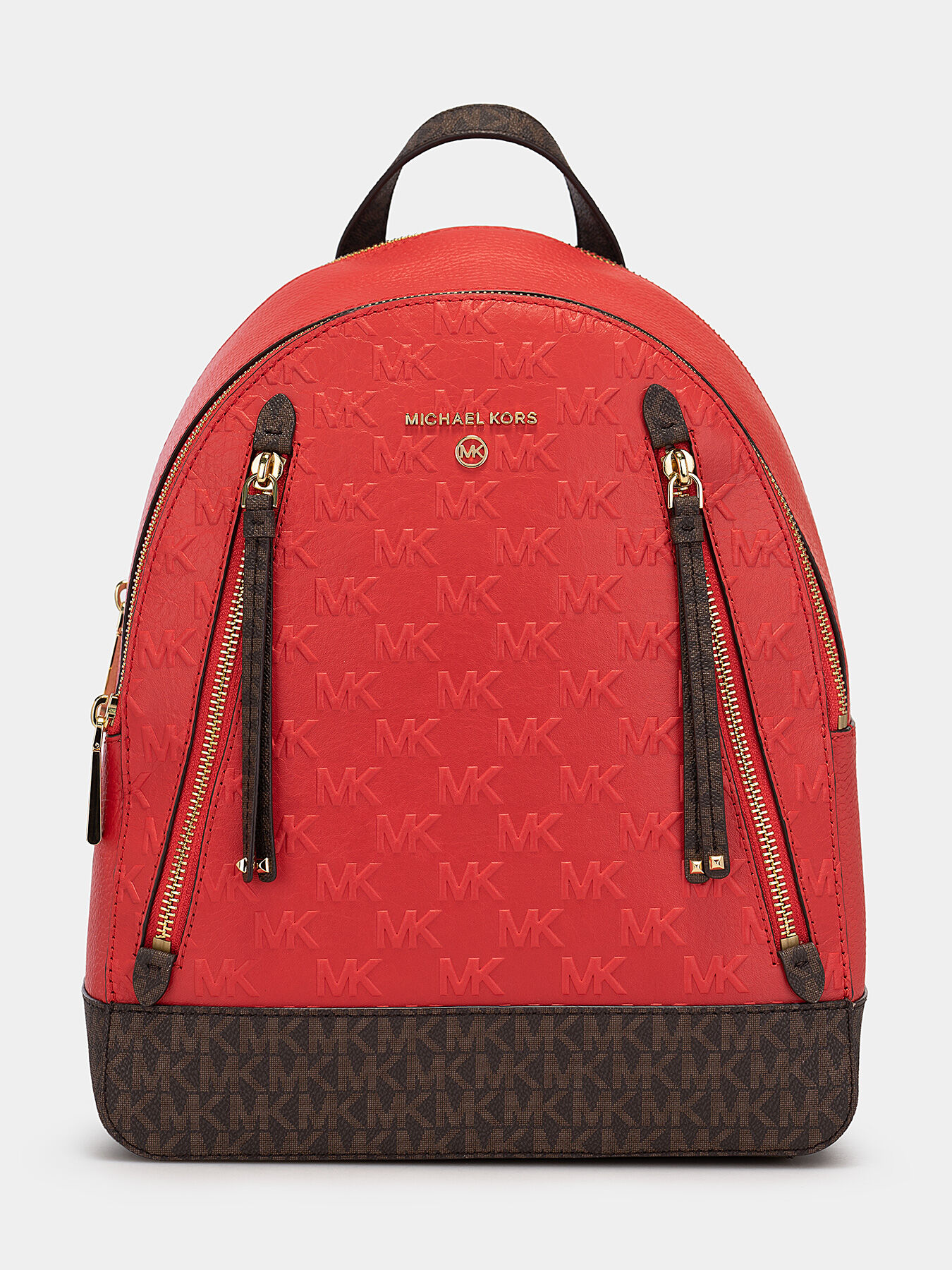 Michael kors red leather backpack cheap