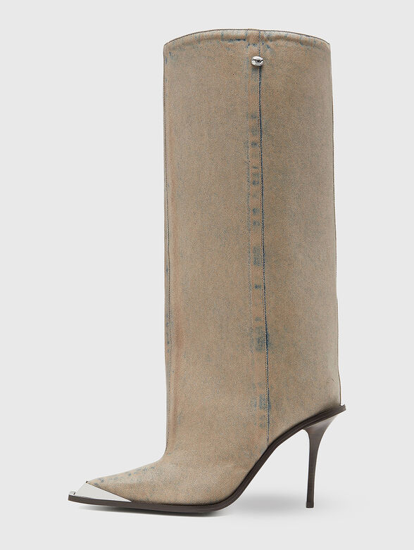 D-TONA heeled denim boots - 4