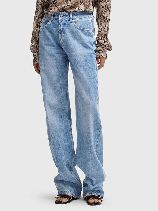 High waisted straight fit jeans