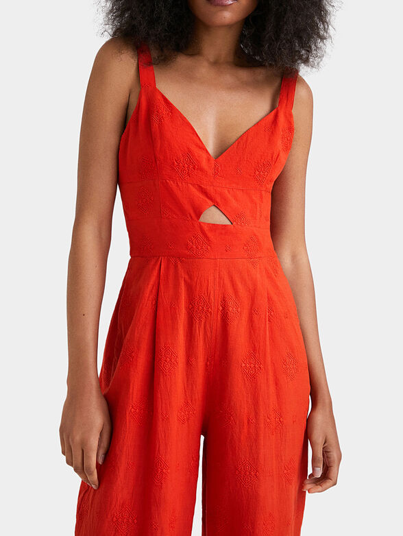 Jumpsuit with embroidery and pockets - 4