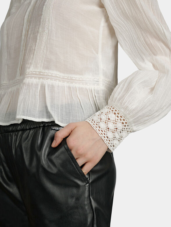 BLANCHE Open knit detail blouse - 2