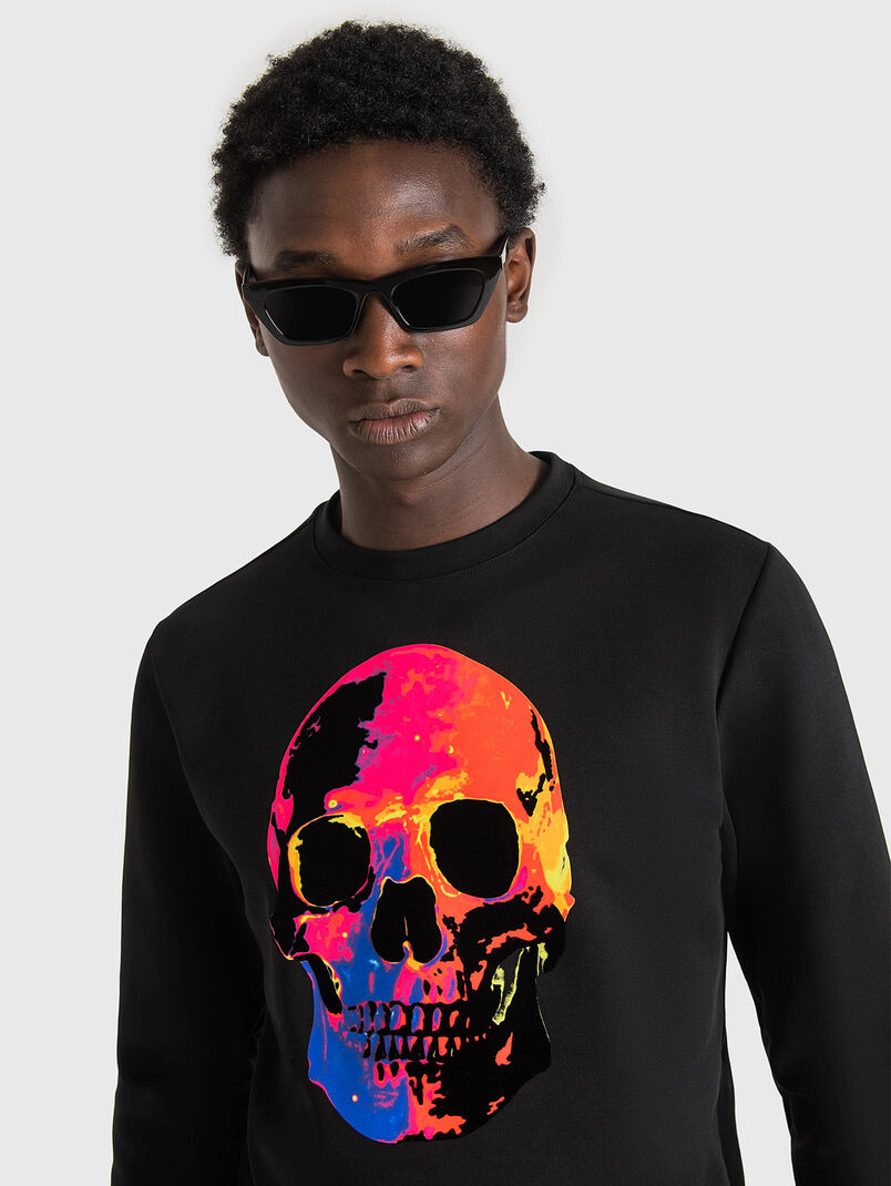 Black sweatshirt with contrast print - 3