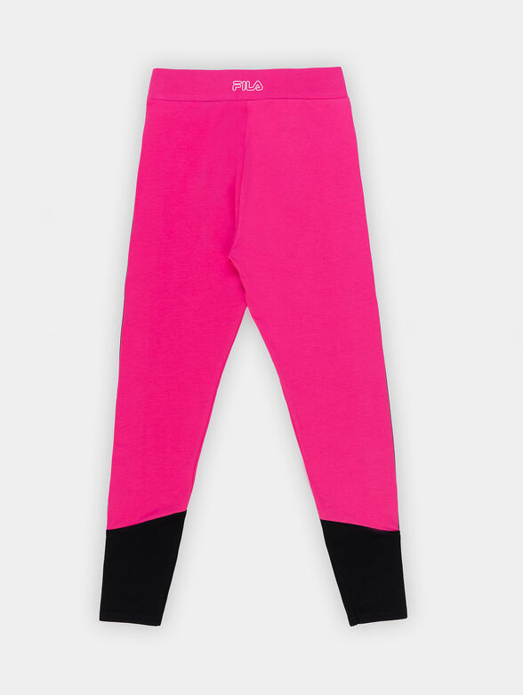 Fuxia leggings with logo straps - 2