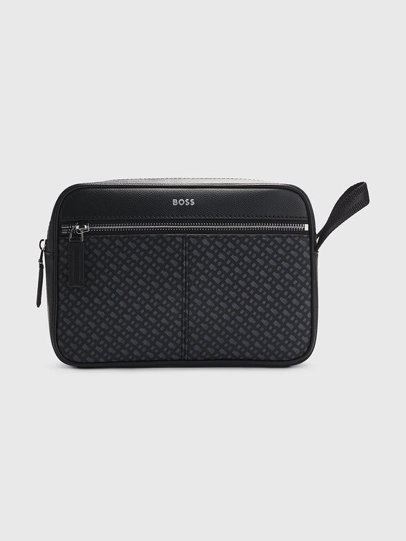 Toiletry bag with monogram logo print - 1