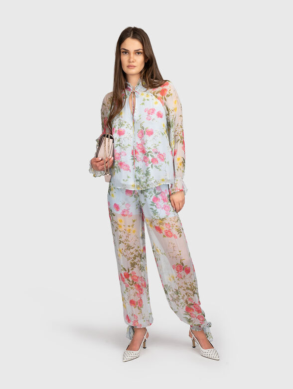 Long-sleeved blouse with floral print - 2
