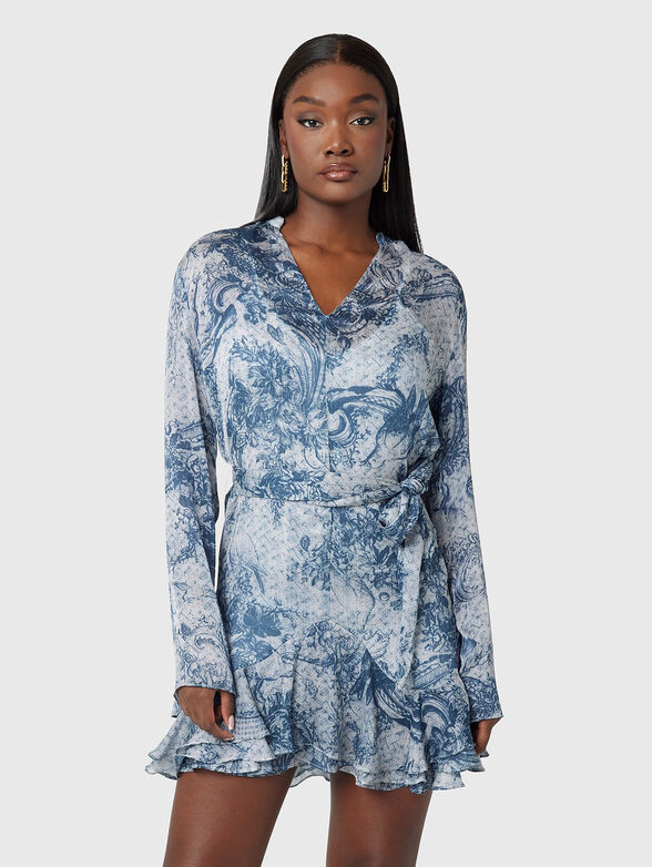 Mini dress with floral motifs - 1