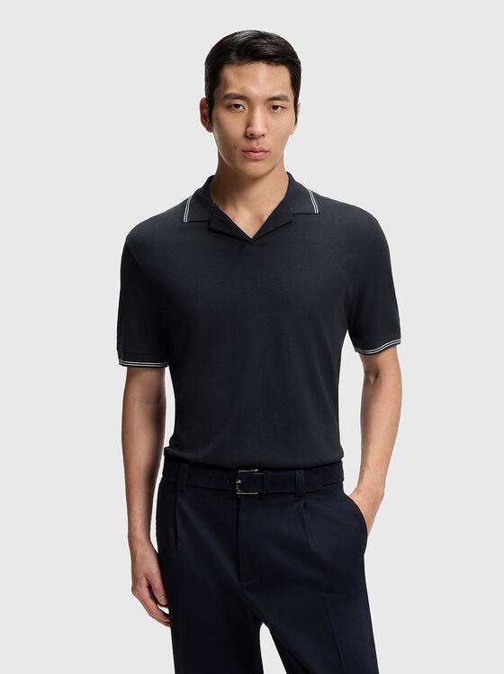 Поло-шърт от смесена текстура - 1