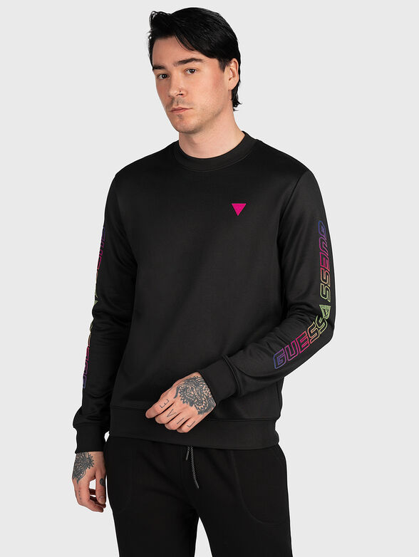 EZRA black sweatshirt with logo accent - 1