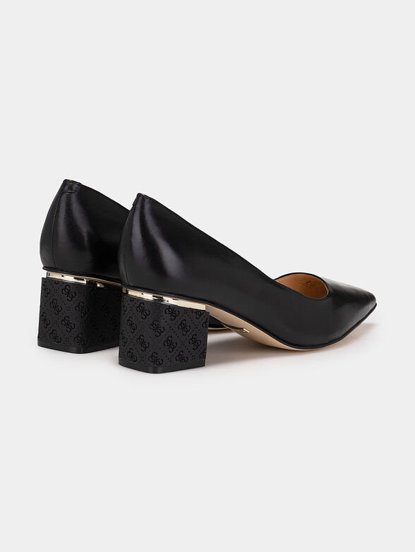 KODY black leather heeled shoes - 3
