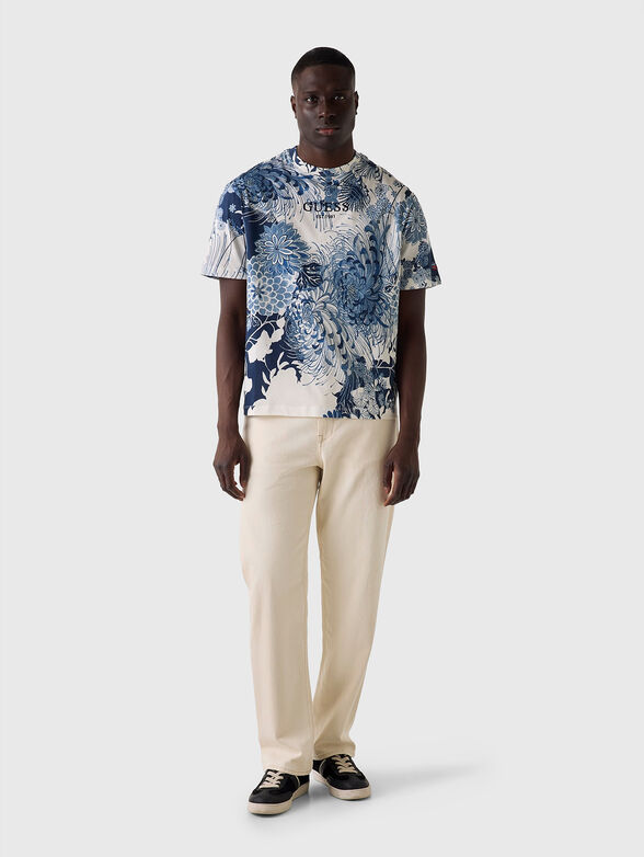 Cotton T-shirt with a floral print - 2