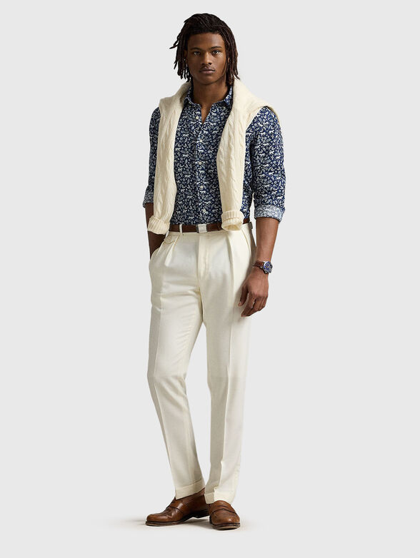 Slim linen shirt with print - 2